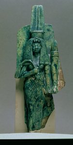 تمثال صغير للملكة تيي ، زوجة أمينوفيس الثالث ، المملكة الحديثة ، c.1391-1353 قبل الميلاد (ستيتايت مزجج)
